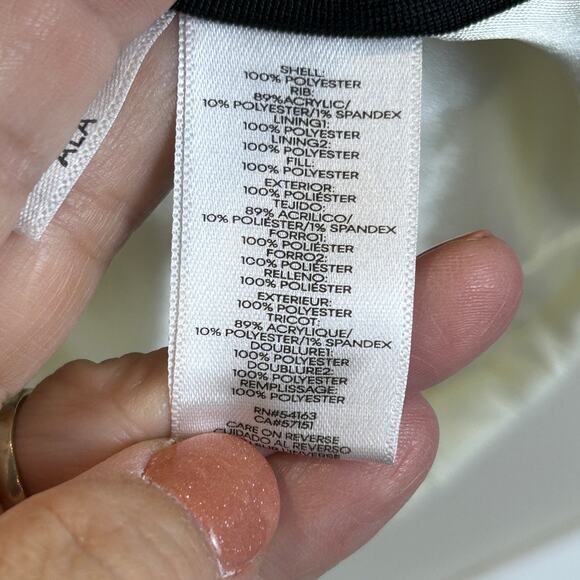 Calvin Klein Poly Filled Puffer Vest Sweater Side Ribbed White/Black Women Small - Picture 8 of 10